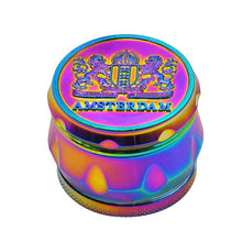 Load image into Gallery viewer, COURNOT Drum &amp; Rainbow Style Zinc Alloy Smoking Weed Grinder 53MM 4 Piece Sharp Diamond Teeth Tobacco Herb Grinder Smoke Muller
